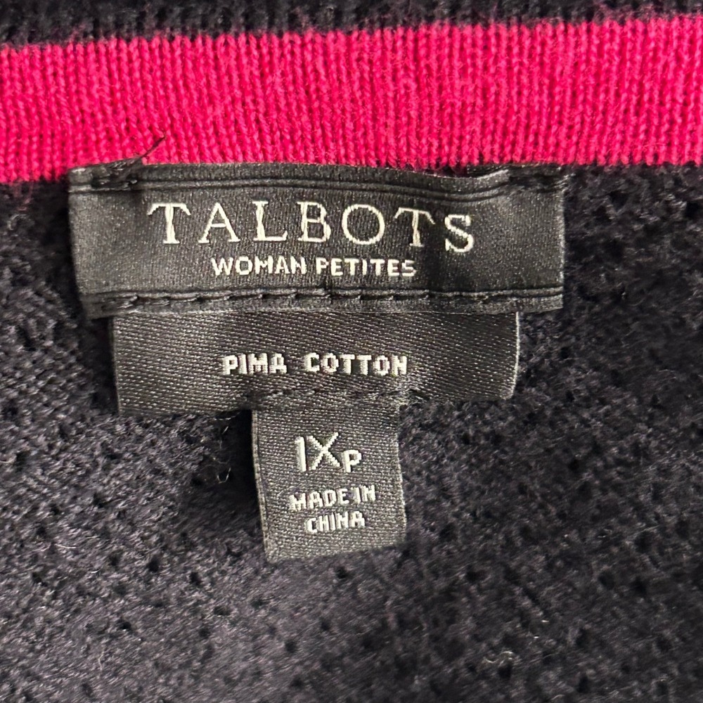 Talbots Cotton Cardigan 1XP Black‎ - Picture 6 of 13